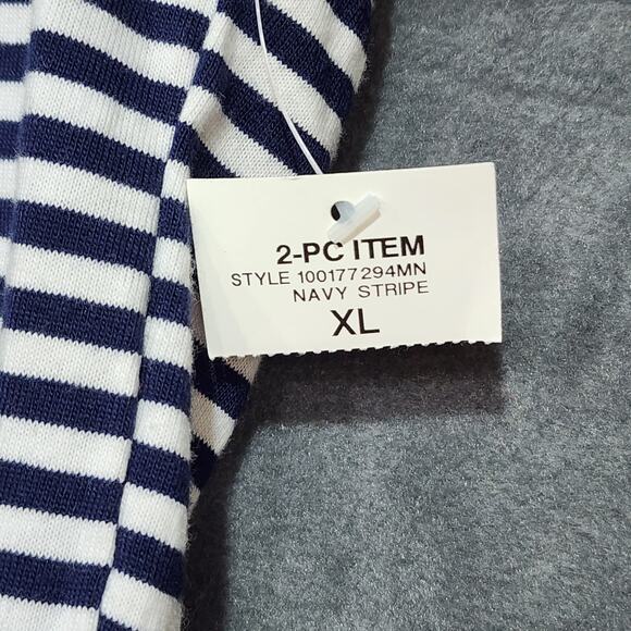 Macy's Christmas Holiday Family Pajamas Men's Jolly Vibes Striped Pajamas Set XL - Picture 6 of 12